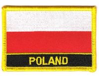 Fahnen Aufnäher Polen Schrift