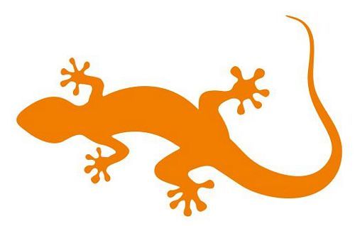 Aufkleber Sticker Lizard Eidechse orange