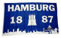 Fahne / Flagge Hamburg 1887 Silhouette 90 x 150 cm