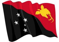 Fahnen Aufkleber Sticker Papua Neuguinea wehend