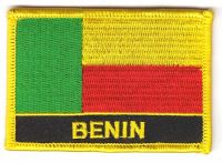 Fahnen Aufnäher Benin Schrift