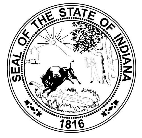 Fahnen Aufkleber Sticker Siegel USA - Indiana