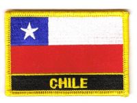 Fahnen Aufnäher Chile Schrift Flagge