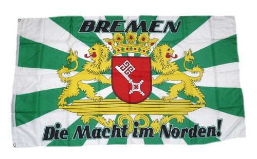 Fahne / Flagge Bremen Die Macht im Norden 90 x 150 cm