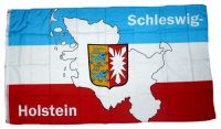 Fahne / Flagge Schleswig Holstein Karte 90 x 150 cm