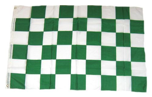 Fahne / Flagge Karo grün / weiß 90 x 150 cm