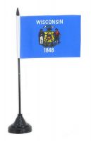 Fahne / Tischflagge USA - Wisconsin NEU 11 x 16 cm Fahne