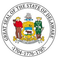 Fahnen Aufkleber Sticker Siegel USA - Delaware