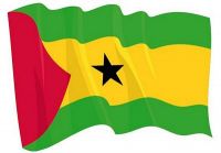 Fahnen Aufkleber Sticker Sao Tome & Principe wehend
