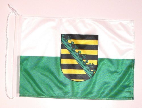 Fahne Flagge Königreich Sachsen großes Wappen 30 x 45 cm Bootsflagge Premium
