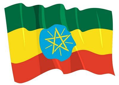 Fahnen Aufkleber Sticker Äthiopien wehend
