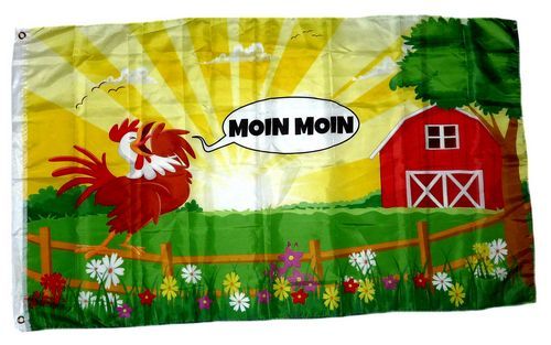 Fahne Moin Moin Seemann Hissflagge 90 x 150 cm Flagge 