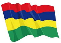 Fahnen Aufkleber Sticker Mauritius wehend