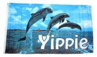 Fahne / Flagge Delfine Yippie 90 x 150 cm