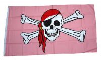 Fahne / Flagge Pirat Kopftuch Pink 90 x 150 cm