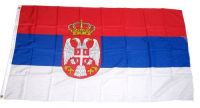 Fahne / Flagge Serbien Wappen 150 x 250 cm