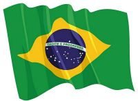 Fahnen Aufkleber Sticker Brasilien wehend