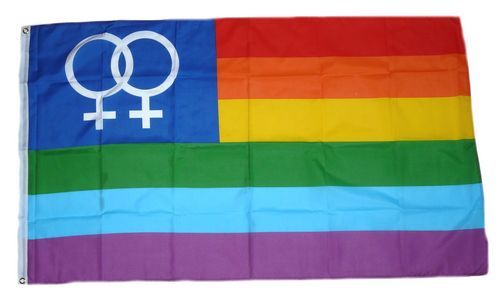 Fahne / Flagge Regenbogen Lesbian 90 x 150 cm