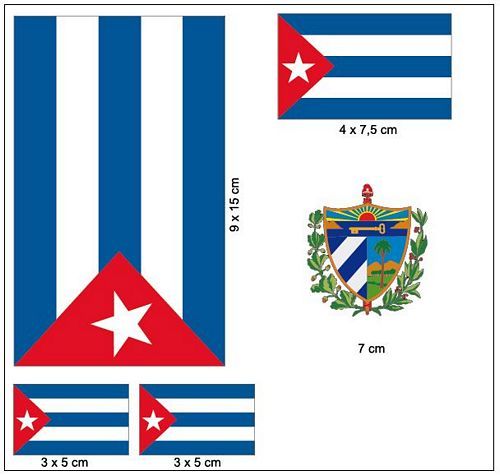 Fahnen Aufkleber Set Kuba