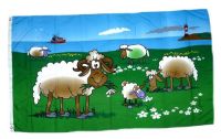 Fahne / Flagge Schafe an der Küste 90 x 150 cm