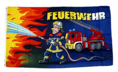 Fahne / Flagge Feuerwehr Feuerwehrmann 90 x 150 cm