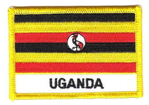 Fahnen Aufnäher Uganda Schrift