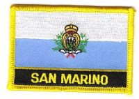 Fahnen Aufnäher San Marino Schrift