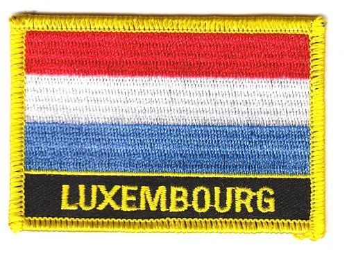 Fahnen Aufnäher Luxemburg Schrift