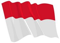 Fahnen Aufkleber Sticker Indonesien wehend