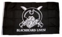 Fahne / Flagge Pirat Blackbeard Lives 90 x 150 cm
