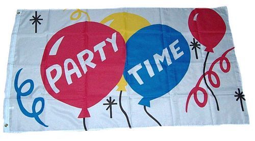 Fahne / Flagge Party Time 150 x 250 cm