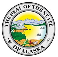 Fahnen Aufkleber Sticker Siegel USA - Alaska