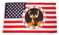 Fahne / Flagge USA - Hirsch 90 x 150 cm