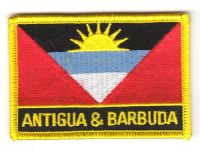 Fahnen Aufnäher Antigua & Barbuda Schrift