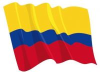 Fahnen Aufkleber Sticker Kolumbien wehend