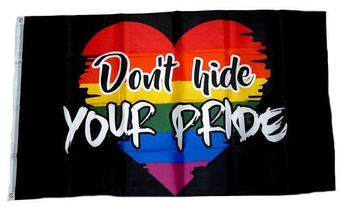 Fahne / Flagge Regenbogen Don´t Hide your Pride 90 x 150 cm