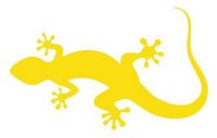 Aufkleber Sticker Lizard Eidechse gelb