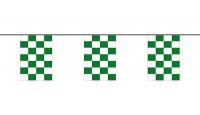 Flaggenkette Karo grün / weiß 6 m