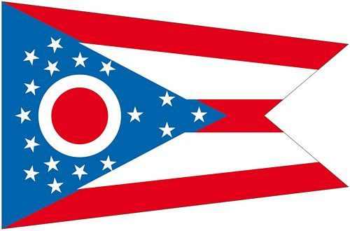 Fahnen Aufkleber Sticker USA - Ohio