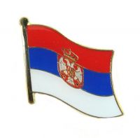 Flaggen Pin Fahne Serbien mit Wappen Pins Anstecknadel