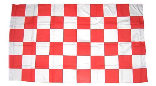 Flagge Fahne Karo rot / weiß 30 x 45 cm