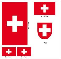 Fahnen Aufkleber Set Schweiz