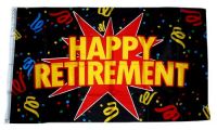 Fahne / Flagge Happy Retirement Rente 90 x 150 cm