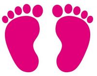 Aufkleber Sticker Füße Fußspuren rosa