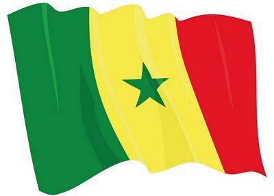Fahnen Aufkleber Sticker Senegal wehend