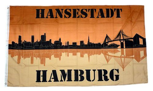 Flagge Hamburg 1887 Silhouette 90 x 150 cm Fahne 