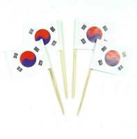 50 Minifahnen Dekopicker Südkorea 30 x 40 mm