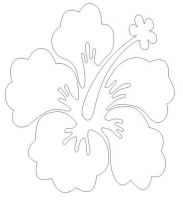 Aufkleber Sticker Hibiskus Blüte Blume weiß