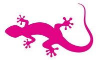 Aufkleber Sticker Lizard Eidechse rosa