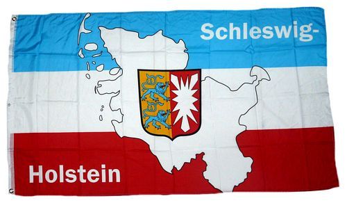 Flagge / Fahne Schleswig Holstein Karte 90 x 150 cm, Fun & Spass, Fun,  Spass & Co.